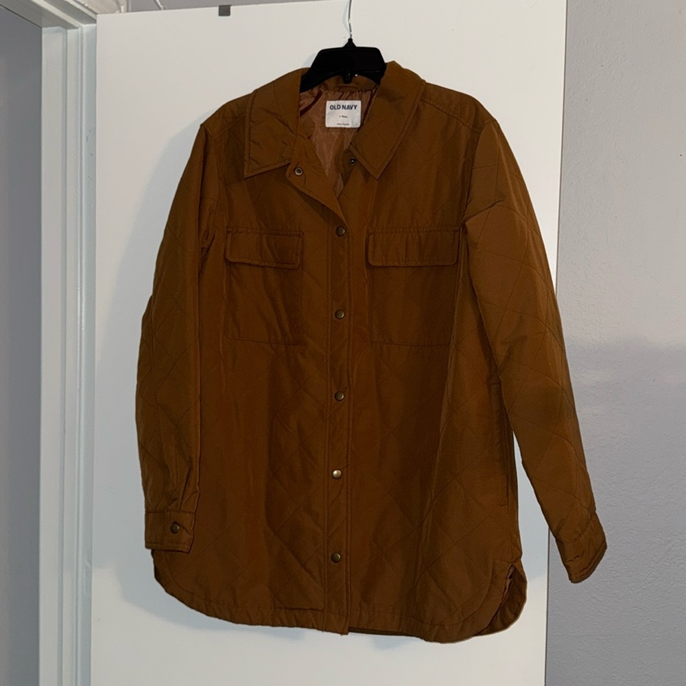 Old Navy Quilted Shacket - Chestnut Brown Size Large Tall